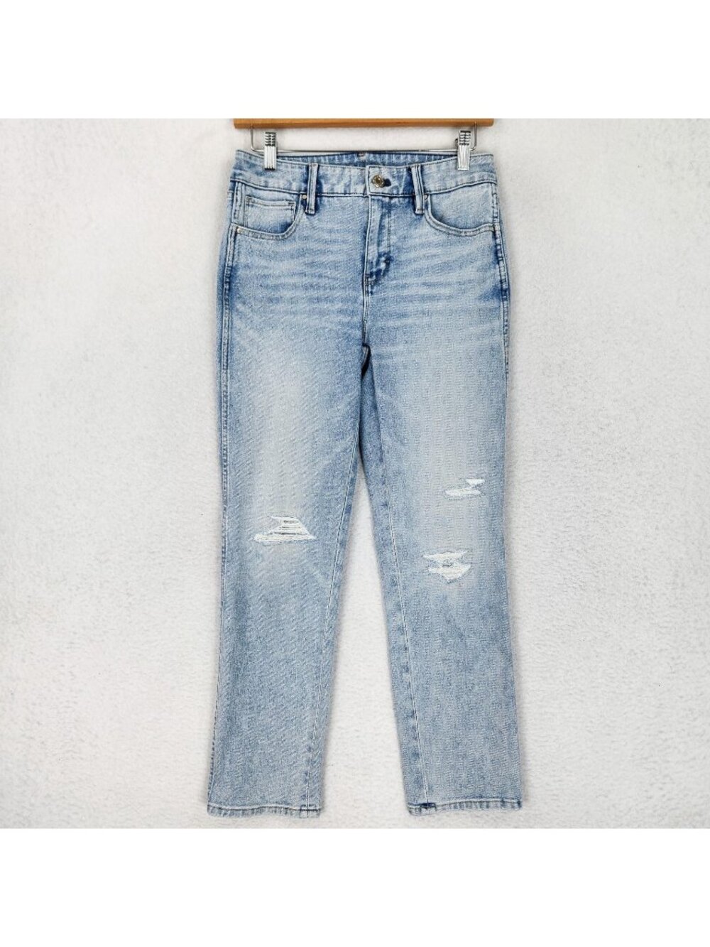 White House Black Market Jeans Womens 2 Blue Stretch Sculpt Straight Crop Denim